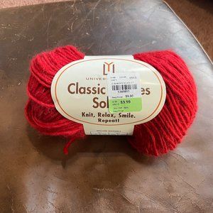 1 Skein Universal Yarns Classic Shades - Color Scarlet - 197 yds